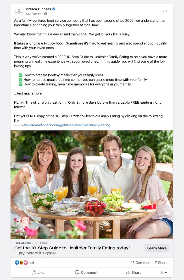 Dream Dinners Social Media Ad-FINAL-2 Dream Dinners Social Media Ad-1