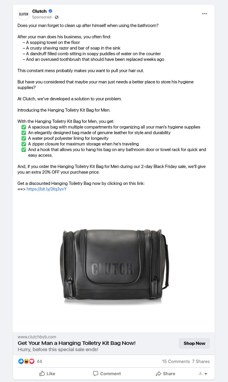 Clutch Bag Ad Directed Toward Women